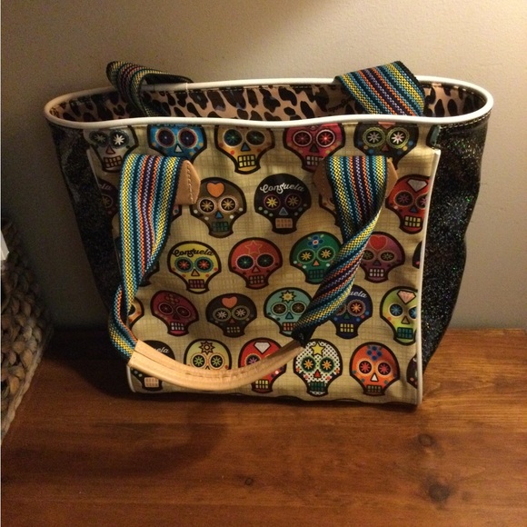 Consuela Handbags - Consuela sugar skulls tote